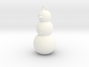Snowman Ornament in White Processed Versatile Plastic