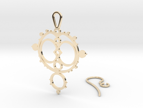 Mandelbrot Earring in 14k Gold Plated Brass