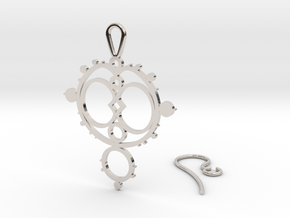 Mandelbrot Earring in Rhodium Plated Brass