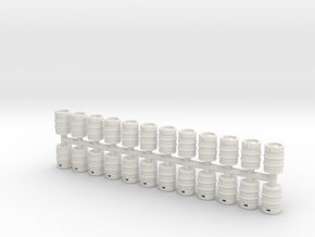 Beer Barrel. HO Scale (1:87) x24 units in White Natural Versatile Plastic