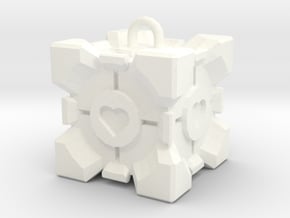 Companion Cube Pendant in White Processed Versatile Plastic