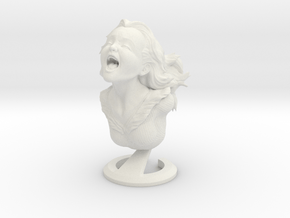 "Joyful Yell" bust in White Natural Versatile Plastic