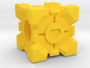 Companion Cube Bead in Yellow Processed Versatile Plastic