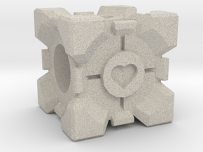 Companion Cube Bead in Natural Sandstone