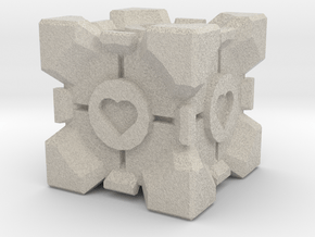 Companion Cube  in Natural Sandstone