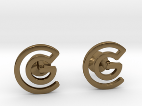Custom Logo Cufflinks in Polished Bronze