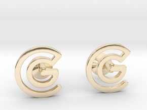 Custom Logo Cufflinks in 14k Gold Plated Brass