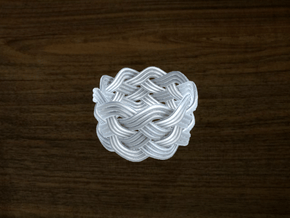 Turk's Head Knot Ring 5 Part X 9 Bight - Size 8 in White Natural Versatile Plastic