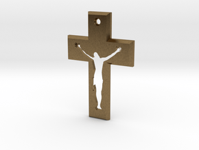 Crucifix Beta 3x2cm in Natural Bronze