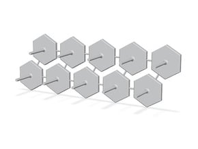 2x5 Hexagon Stands 1 Inch / pole diameter 0,1  in Tan Fine Detail Plastic
