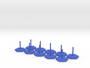 2x5 Hexagon Stands 1 Inch / pole diameter 0,1  in Blue Processed Versatile Plastic