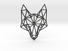 Geometric Fox Head  in Matte Black Steel