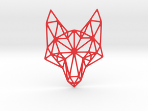 Geometric Fox Head  in Red Processed Versatile Plastic