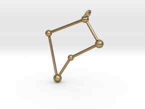 Virgo Constellation Pendant in Polished Gold Steel