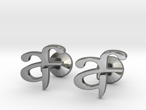 Custom Logo Cufflinks in Polished Silver