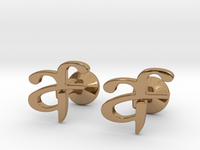 Custom Logo Cufflinks in Polished Brass