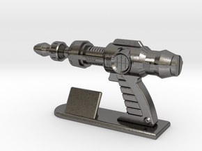 Futuristic Proton Pistol Miniature in Polished Nickel Steel