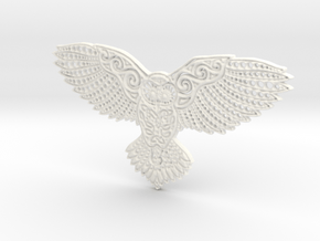 Owl Pendant in White Processed Versatile Plastic