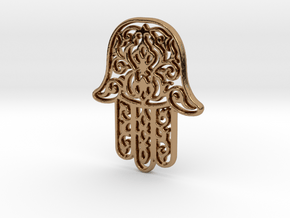 Hamsa Pendant in Polished Brass