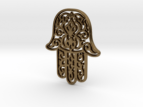 Hamsa Pendant in Polished Bronze