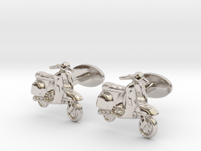 Vespa Cufflinks. in Rhodium Plated Brass