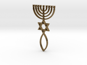 Messianic Seal Pendant in Polished Bronze