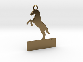 Custom horse keychain in Polished Bronze