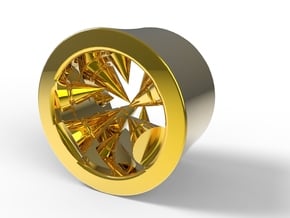 Géode cristalline (diam 9mm) in Polished Brass