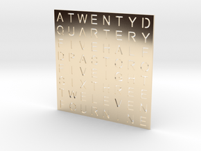 Timesquare Wordclock faceplate (Helvetica font) in 14k Gold Plated Brass