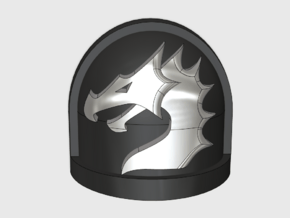 10x Black Dragons - G:7a Shoulder Pad in Gray Fine Detail Plastic
