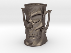 Skull Mug in Polished Bronzed Silver Steel
