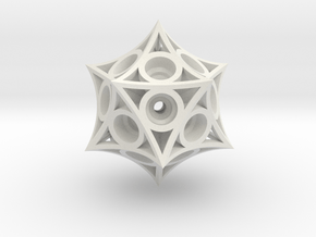 Icosahedron Magnet Ball Lattice in White Natural Versatile Plastic