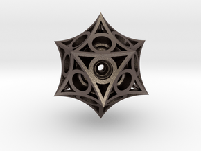 Icosahedron Magnet Ball Lattice in Polished Bronzed Silver Steel