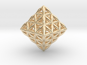 Flower Of Life Octahedron in 14K Yellow Gold