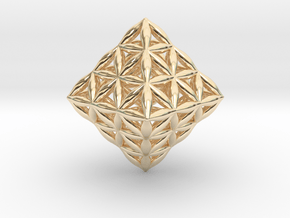 Flower Of Life Octahedron in 14k Gold Plated Brass