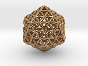 Flower Of Life Icosahedron in Polished Brass