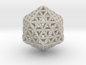 Flower Of Life Icosahedron in Natural Sandstone