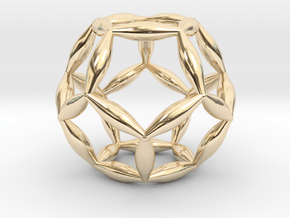 Flower Of Life Dodecahedron in 14K Yellow Gold