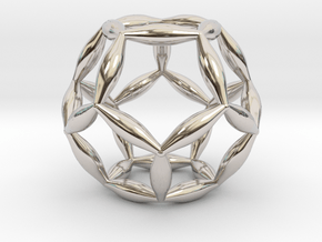 Flower Of Life Dodecahedron in Platinum