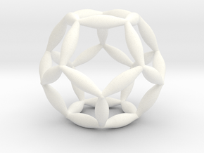 Flower Of Life Dodecahedron in White Processed Versatile Plastic