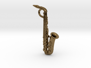 Saxophone Pendant in Polished Bronze