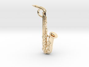Saxophone Pendant in 14k Gold Plated Brass