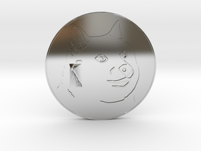 Dogecoin in Fine Detail Polished Silver