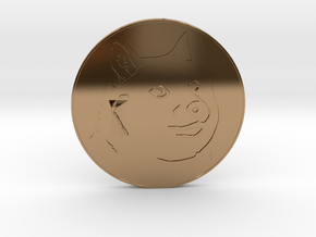 Dogecoin in Polished Brass