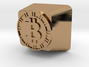Bitcoin Cherry MX Keycap in Polished Brass