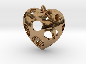 Heart Pendant #3 in Polished Brass