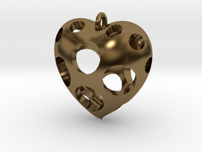 Heart Pendant #3 in Polished Bronze