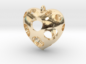 Heart Pendant #3 in 14k Gold Plated Brass