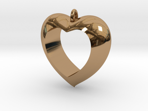 Heart Pendant #4 in Polished Brass