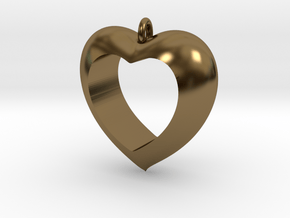 Heart Pendant #4 in Polished Bronze